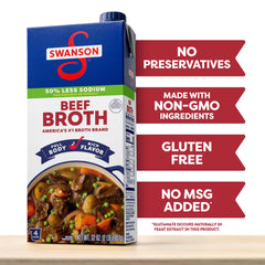 Swanson S Lower Sodium Beef Broth no added MSG label claim