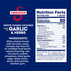 Swanson S white chunk chicken close-up showing tender pieces ideal for salads