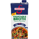 Swanson S Vegetable Broth bottle front view for rich, savory flavor