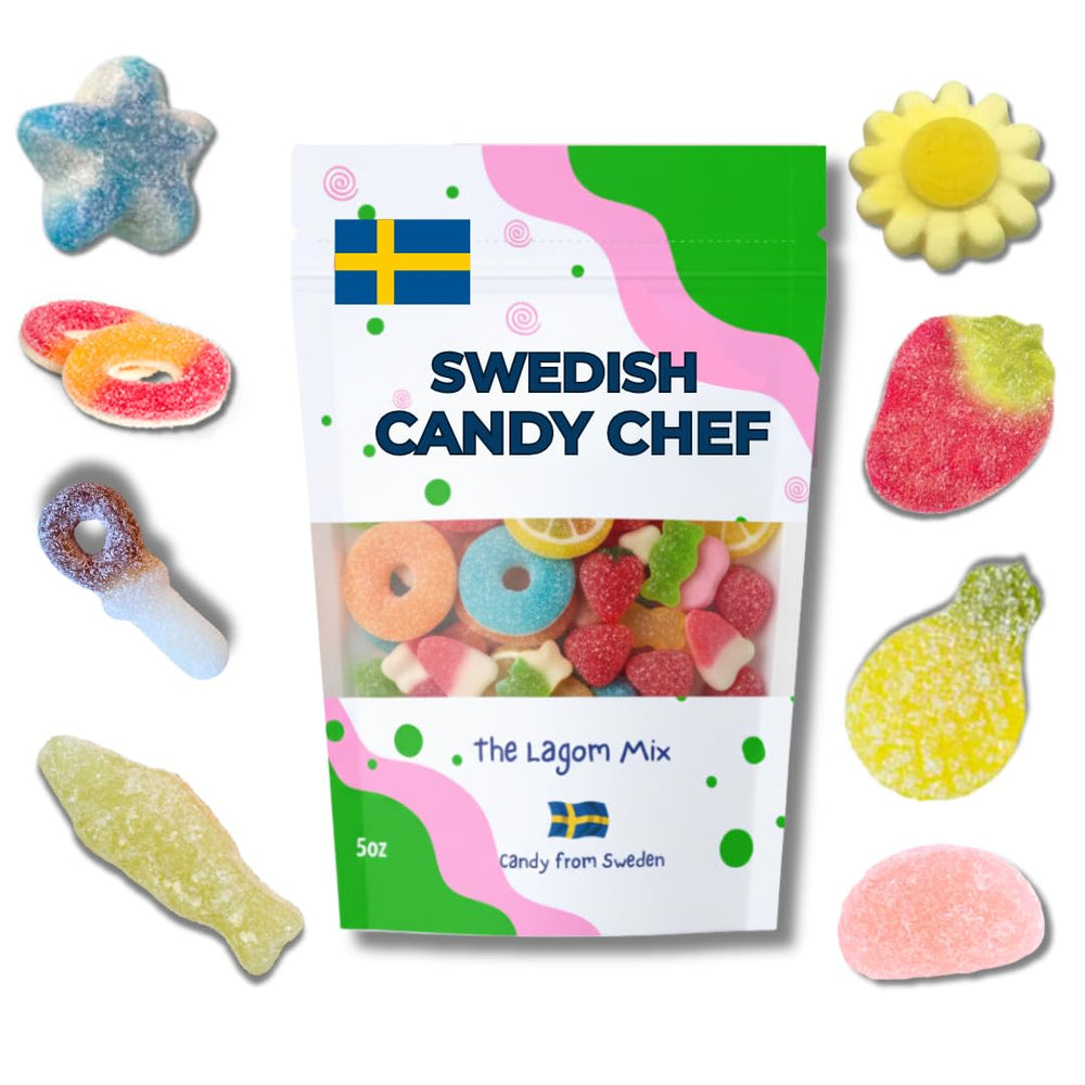 Swedish Candy Chef Lagom Mix front view, ideal for sharing Swedish gummies