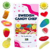 Swedish Candy Chef Sweet Candy Mix packaging shows premium hand packed treats, great for sharing