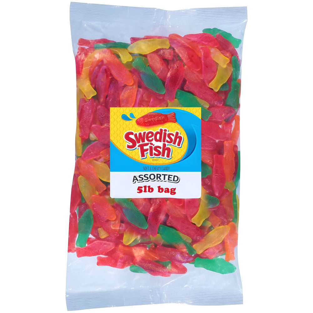 SWEDISH FISH 5 lb bag with assorted colors for bulk snacking