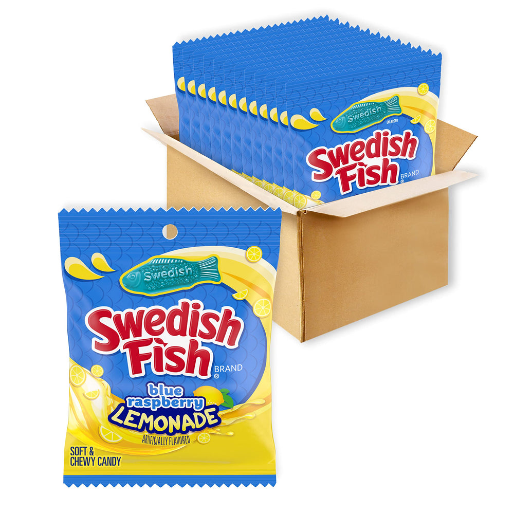 Swedish Fish blue raspberry lemonade bag – bulk snack for parties and sharing.