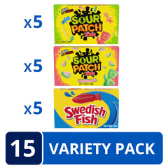 Swedish Fish Box showing chewy fruit candy for movie nights.