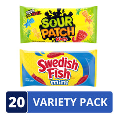 Swedish Fish red gummy shapes provide a classic soft bite with fruity flavor
