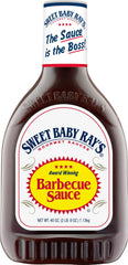 Sweet Baby Ray's 40oz bottle viewed from the front, ideal for grilling flavor