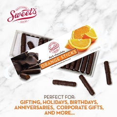 Gift-ready chocolate sticks in a decorative Sweet Candy Company box, ideal for celebration