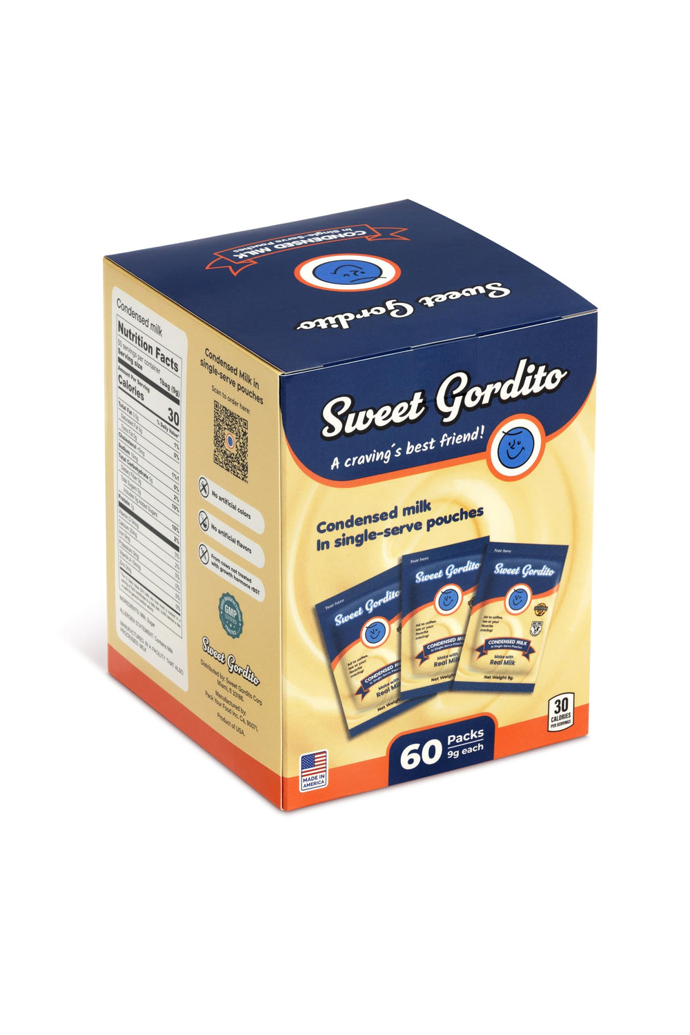 Sweet Gordito condensed milk packets for travel creamers, ideal for on-the-go coffee