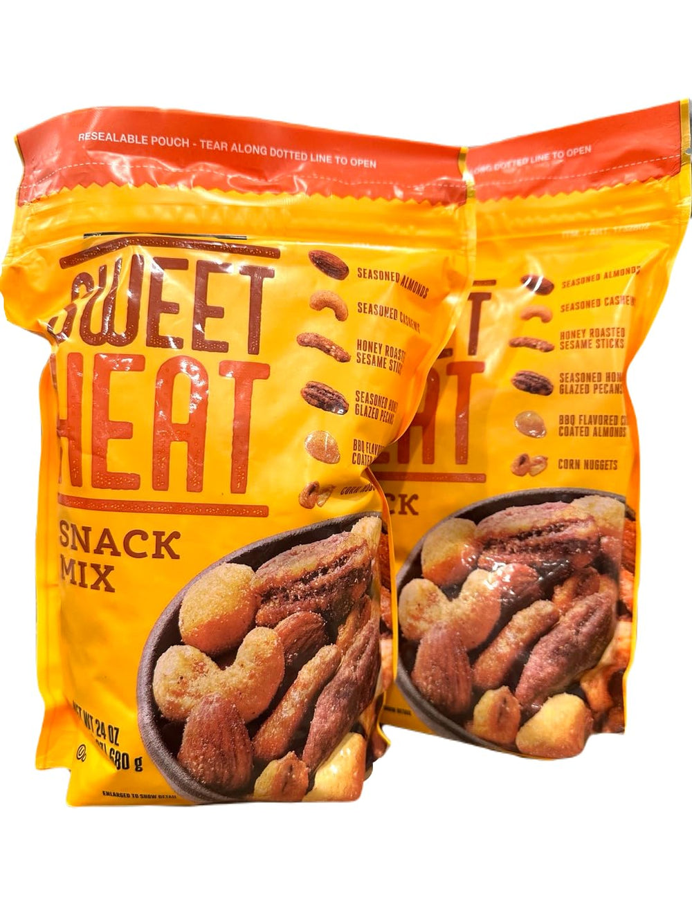 Sweet Heat Snack Mix almonds and cashews, savory bite for on-the-go snackers.