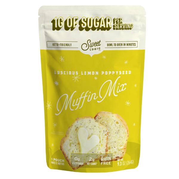 Sweet Logic Keto Lemon Muffin Mix in a bowl for quick keto baking