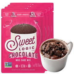 Sweet Logic Triple Chocolate Fudge mug cake mix—gluten-free and keto-friendly indulgence.