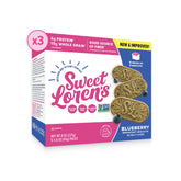 Sweet Loren's Blueberry Vegan Breakfast Biscuits packaging shows gluten-free, dairy-free snack option.