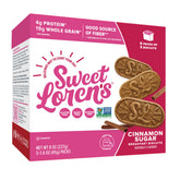Sweet Loren's gluten-free vegan cinnamon sugar breakfast biscuit packshot highlights premium ingredients for everyday snacking.