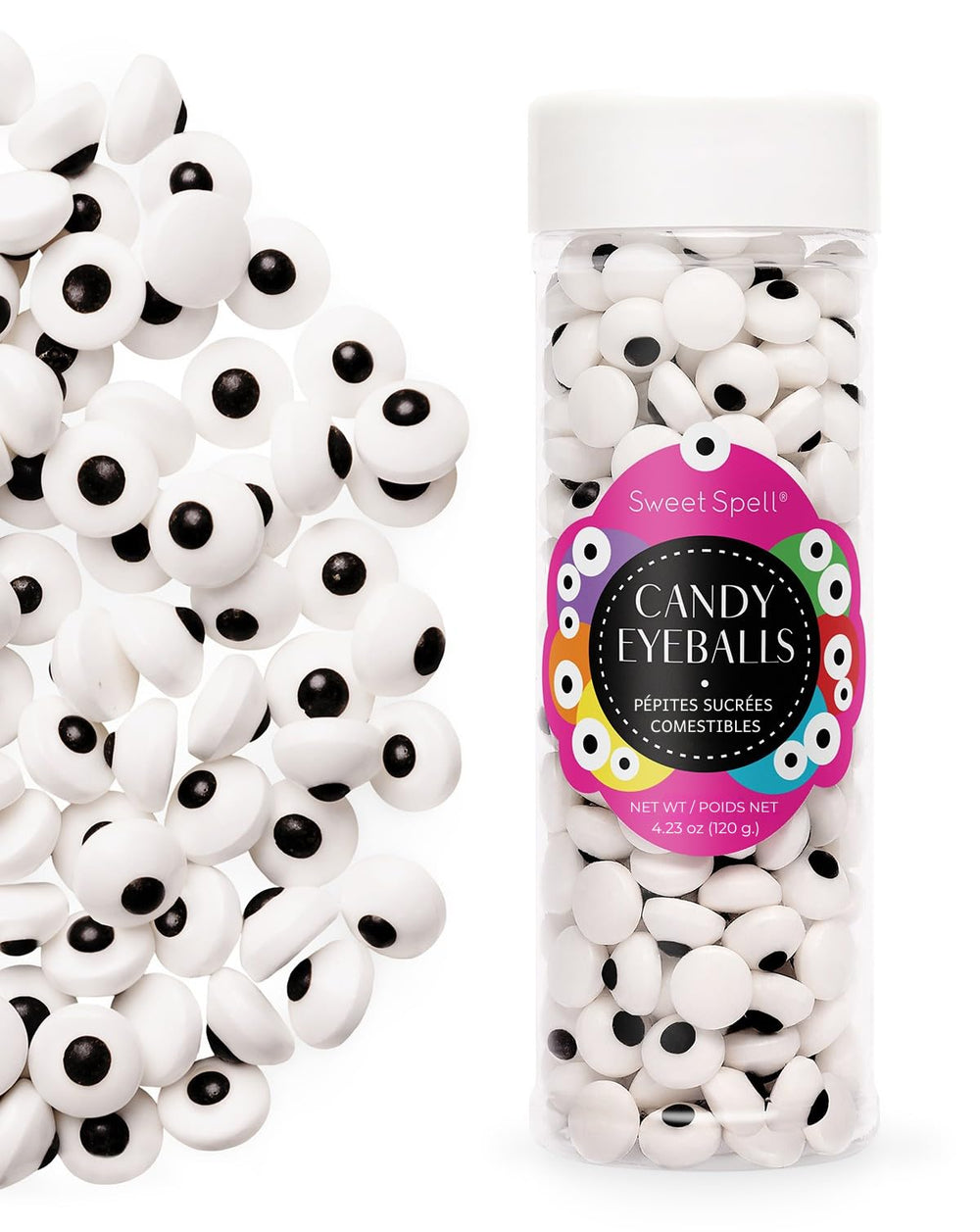 Sweet Spell candy eyeballs for cake decorating add playful Halloween flair