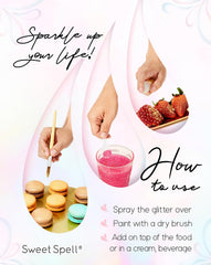 Sweet Spell edible glitter cake decorating adds festive sparkle to pastries.