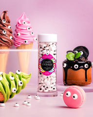 Sweet Spell eyeballs on cakes and cupcakes enhance themed dessert decorations