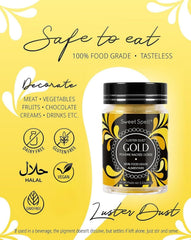 Sweet Spell Gold Luster Dust on donuts creates a luxe glitter effect.