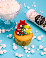 Sweet Spell White Pearl Sprinkles on ice cream as a sparkle.