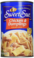 Sweet Sue Chicken Dumplings can — ready-to-eat convenience for quick meals.
