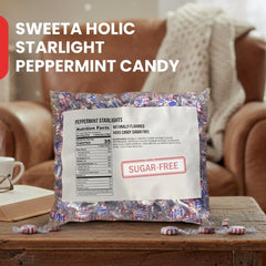 Sweetaholic Christmas peppermint candies arranged on a festive dish