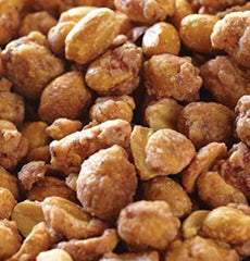 SweetGlob fresh roasted peanuts close-up showing rich toffee coating for gourmet bite.