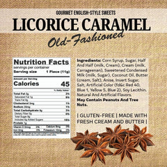 SweetGourmet Black Licorice Soft Caramels packed for sharing at gatherings.