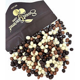 SweetGourmet chocolate-covered espresso beans in white chocolate offering a crisp coffee-forward bite.