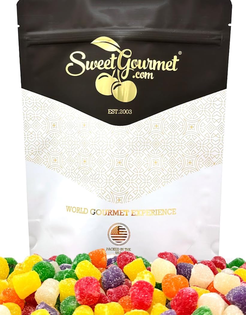 SweetGourmet Spice Drops Candy packaging shows resealable bag for freshness