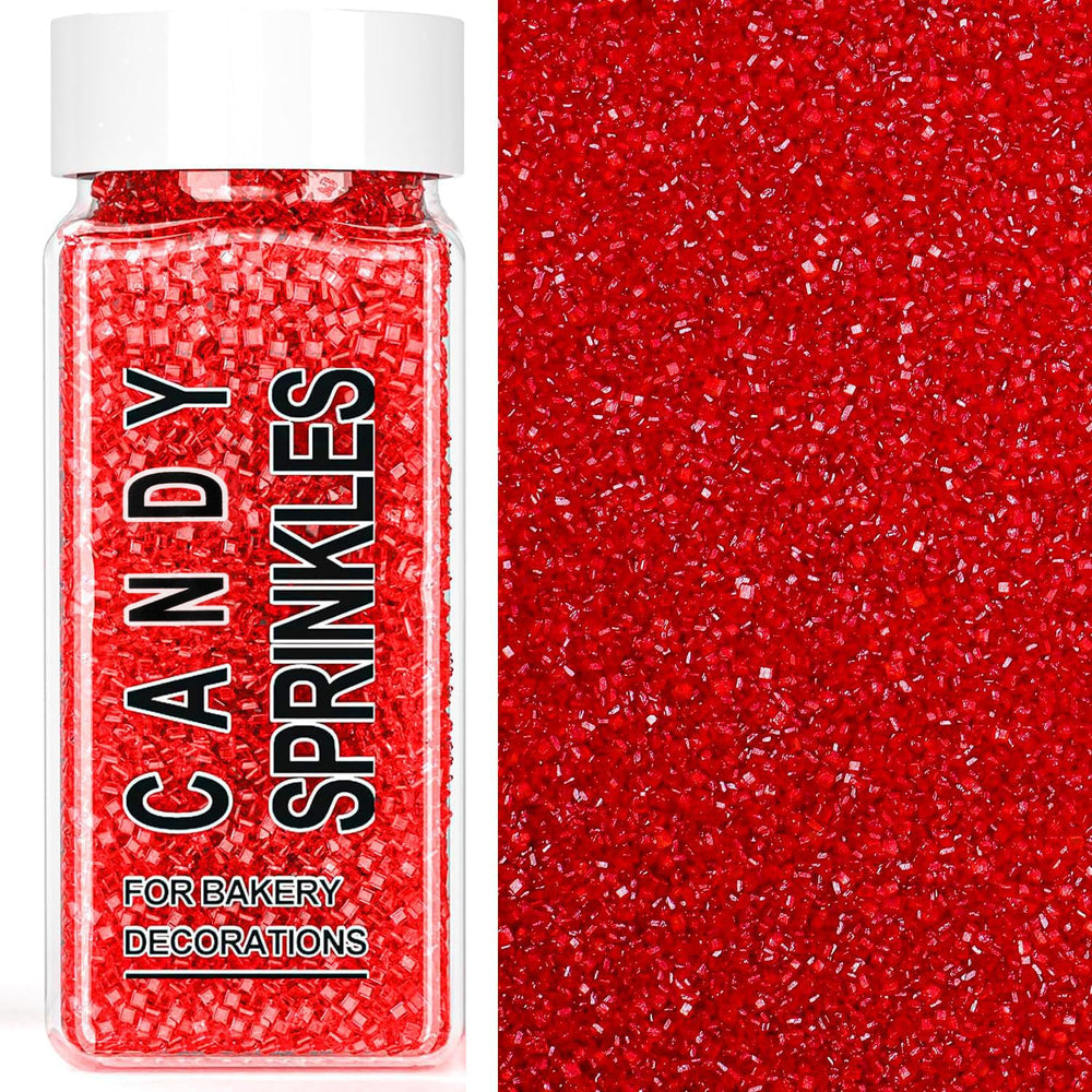 SweetGrove red sanding sugar sprinkles for baking and festive cake decorating
