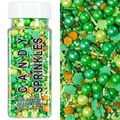 SweetGrove St Patrick's Day Sprinkles with green shamrock mix for festive cake decorating.
