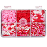 SweetGrove Valentines Sprinkles red heart designs for cake decorating.