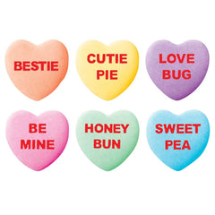 Sweethearts Cutie Pie hearts highlight playful messaging to delight kids and friends.
