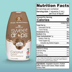 SweetLeaf Coconut Sweet Drops bottle side view and compact size