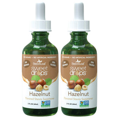 SweetLeaf Hazelnut Sweet Drops bottle shows zero calories and bold flavor.