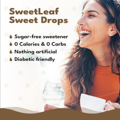 Packaging for SweetLeaf Hazelnut Sweet Drops highlights keto-friendly organic stevia.