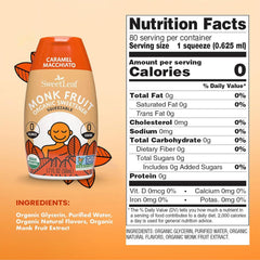 SweetLeaf monk fruit drops pour spout, convenient zero-calorie sweetening for on the go.