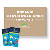 SweetLeaf organic stevia packets bulk pack for restaurants, zero-calorie sweetness.
