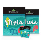 SweetLeaf Stevia Packets packaging highlighting convenient zero calorie sweetness