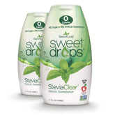 SweetLeaf SteviaClear bottle offers zero-calorie sweetness for coffee and tea.