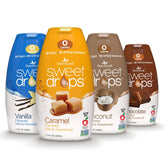SweetLeaf Sweet Drops bottle front with zero calories and flavor variety.