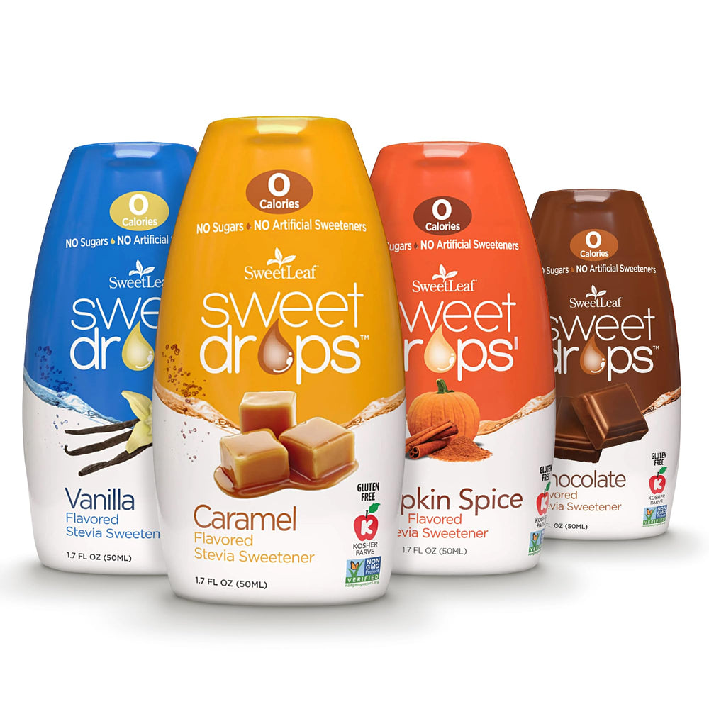 SweetLeaf Sweet Drops chocolate flavor bottle for zero-calorie indulgence