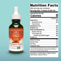 Pouring SweetLeaf pumpkin spice drops for sugar-free coffee enhancement.