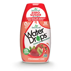 SweetLeaf Water Drops strawberry kiwi bottle for zero-calorie hydration.