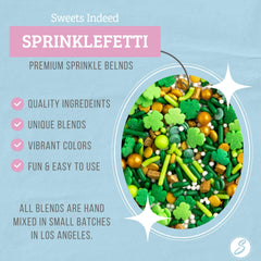 Sweets Indeed green and gold shamrock sprinkles for cakes and cupcakes