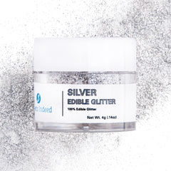 Sweets Indeed silver edible glitter bottle pour adds sparkle to beverages without changing flavor.