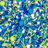 Sweets & Treats Boutique navy jimmies on a cake for bold decoration