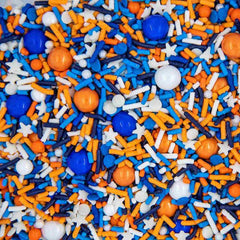 Sweets & Treats Boutique orange sprinkles for cake decorating add vivid color.