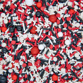 Sweets and Treats Boutique red white black sprinkles for cupcakes add vibrant color and texture