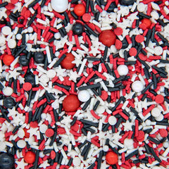 Sweets and Treats Boutique red white black sprinkles for cupcakes add vibrant color and texture