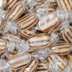 Sweetshop Bonds Of London mint humbugs unwrap, classic British candy moment.